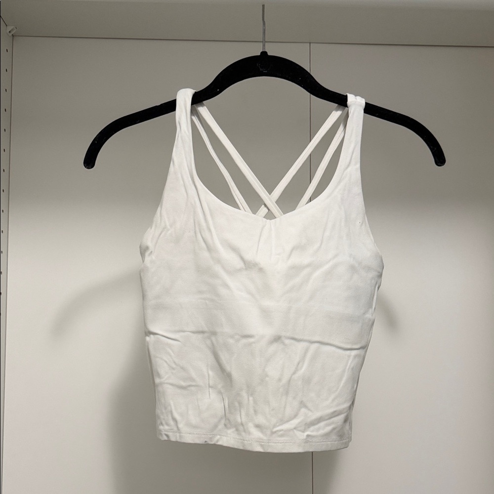 White Strappy workout Tank Top